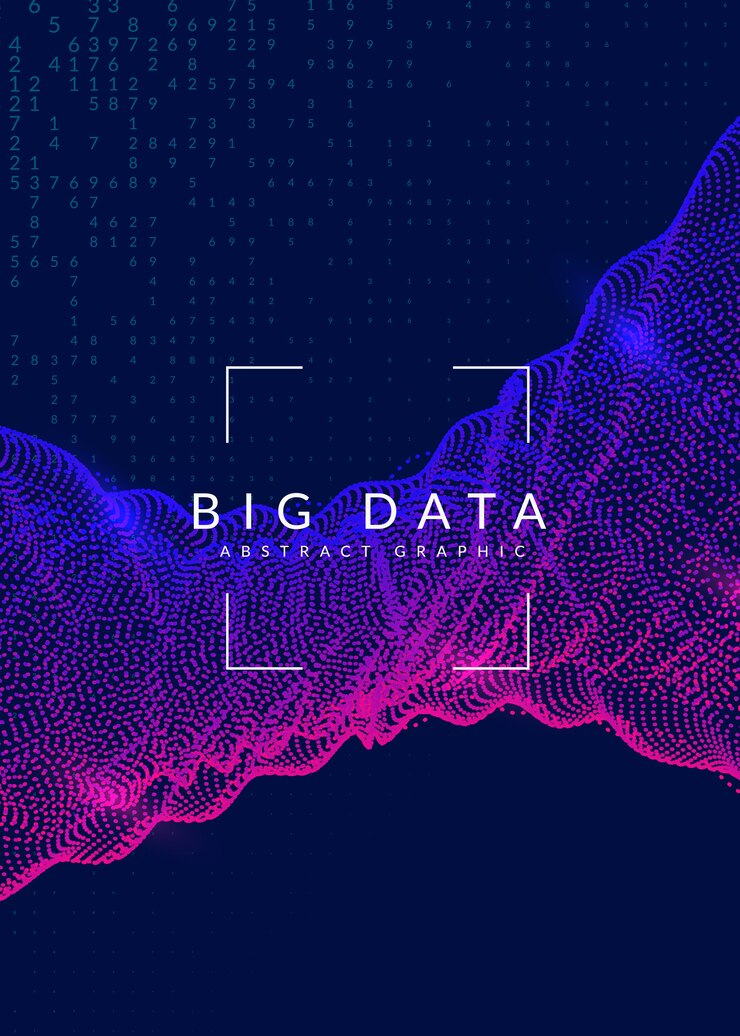 Vector big data cover design. technology for visualization