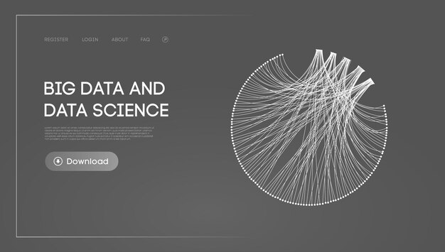 Vector big data and data science futuristic technology data visualisation