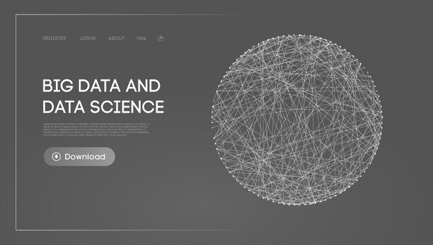 Big data and data science futuristic technology data visualisation