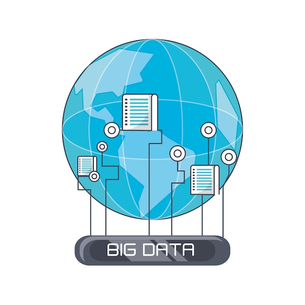 big data design with global sphere icon 