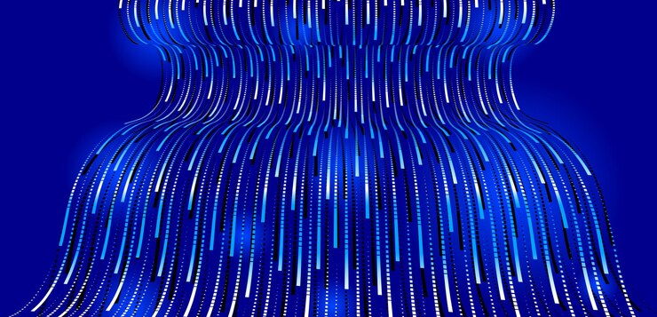 Vector big data flow technology and science vector background, tech abstraction with lines electronics and digital style in 3d dimensional perspective, abstract illustration.