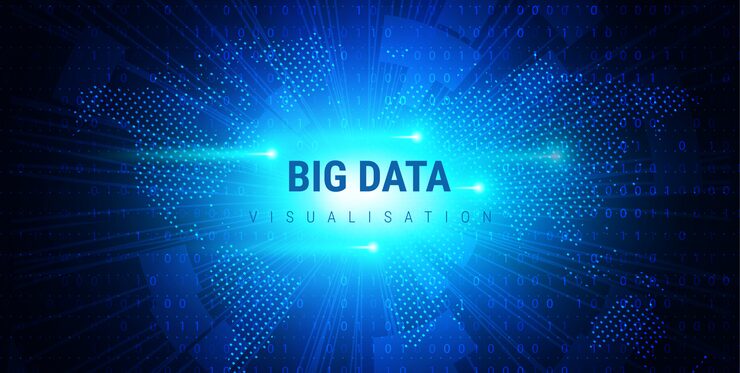 Vector big data. futuristic info graphics aesthetic design. visual information complexity. intricate data threads plot. business analytics representation. wave points fractal grid. sound visualization.