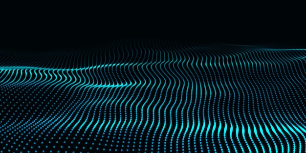 big data futuristic technology blue background cyber technology technology background wave 3d