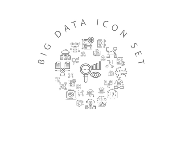 Big data icon decorontwerp