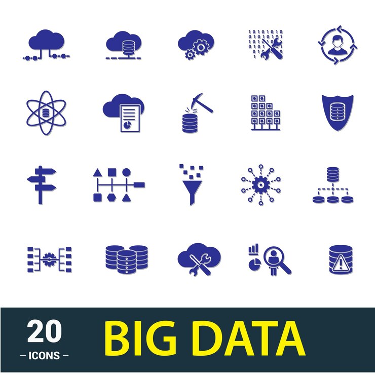 Premium Vector | Big data icon set