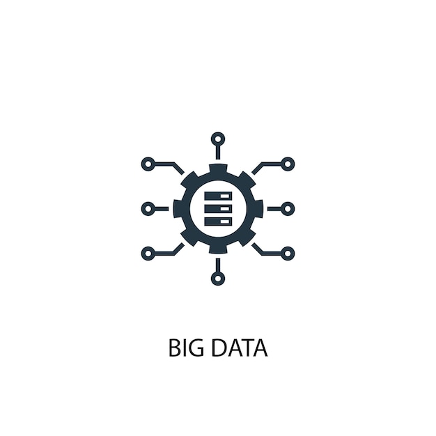 Icona di grandi dati. illustrazione semplice dell'elemento. progettazione di simboli big data da big data, raccolta di database. può essere utilizzato per web e mobile.