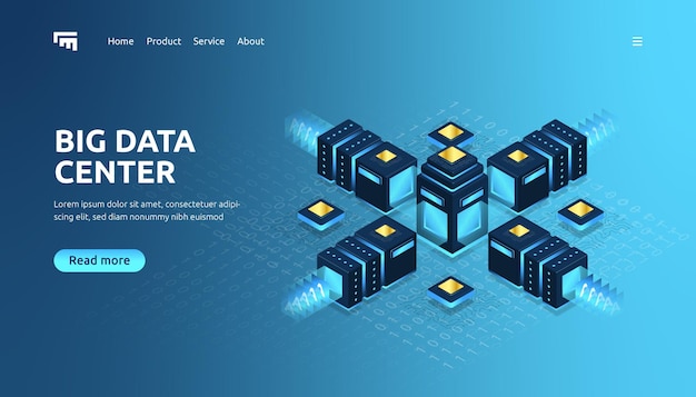 Big data isometric landing page