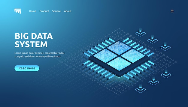 Big data isometric landing page