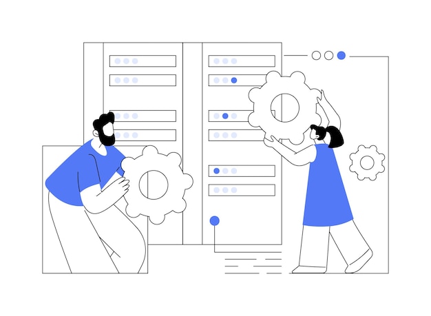 Illustrazione vettoriale del concetto astratto di lavoro di big data