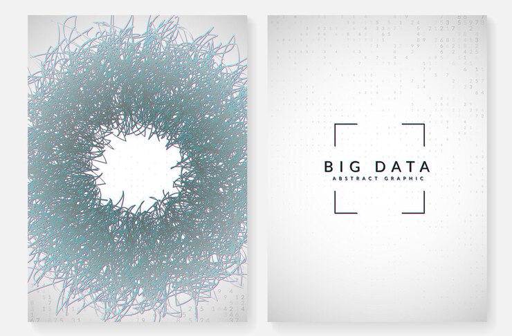 Vector big data learning. digital technology abstract background. artificial intelligence concept. tech visual for communication template. fractal big data learning backdrop.