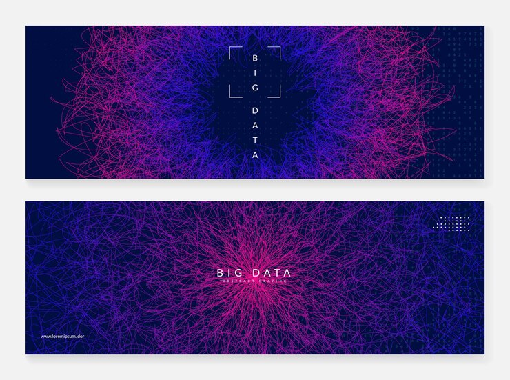 Vector big data learning. digital technology abstract background. artificial intelligence concept. tech visual for connection template. cyber big data learning backdrop.