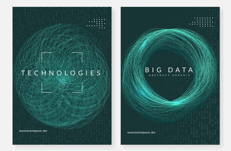 Vector big data learning. digital technology abstract background. artificial intelligence concept. tech visual for connection template. vector big data learning backdrop.