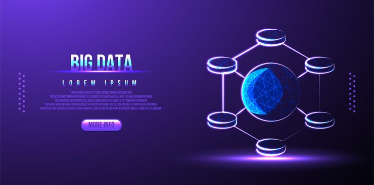 Vector big data low poly wireframe