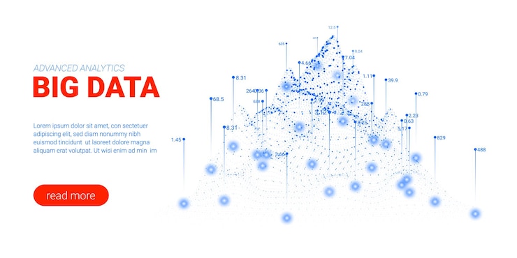 Vector big data movement web banner design
