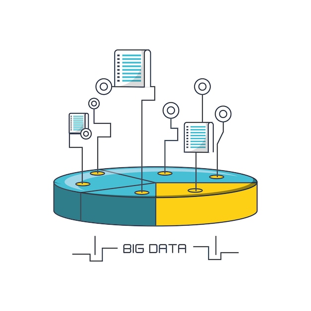 Vector big data-ontwerp met dataschijf-pictogram