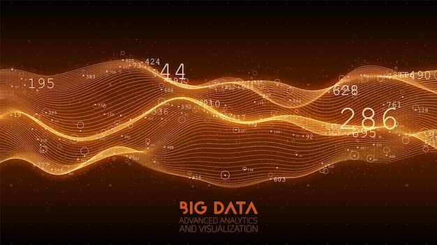 Big data orange wave visualization