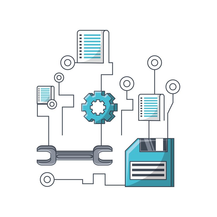 Vector big data related icons 