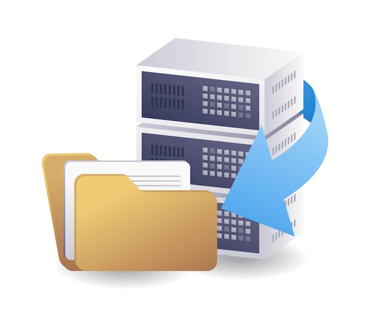 Vector big data server technology infographics 3d illustration flat isometric