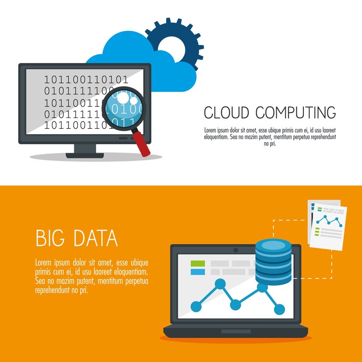वेक्टर big data set icons