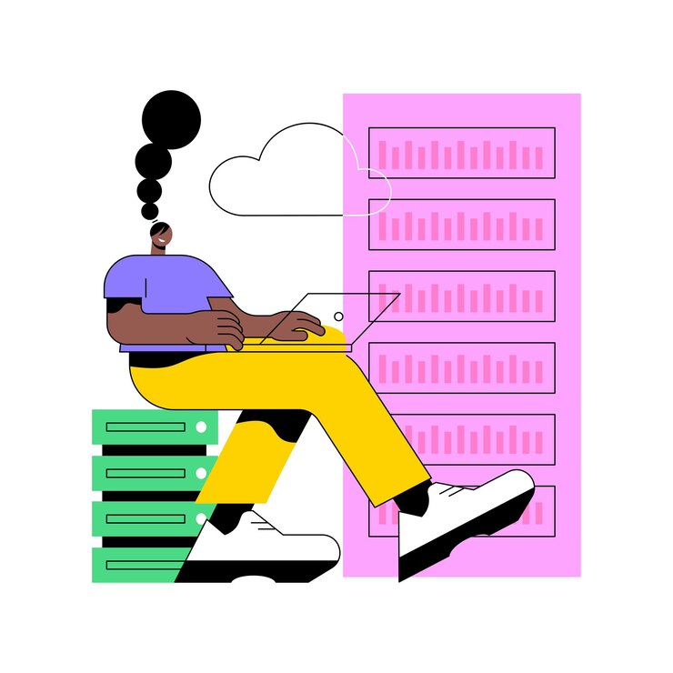 Vector big data storage abstract concept vector illustration