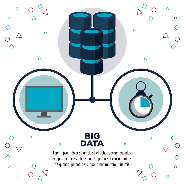 Vector big data technology infographic