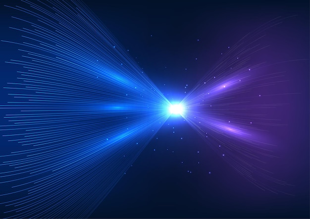 ベクトル ビッグデータテクノロジー オーバーラップする光の線は 魅惑的な速度で飛んだ