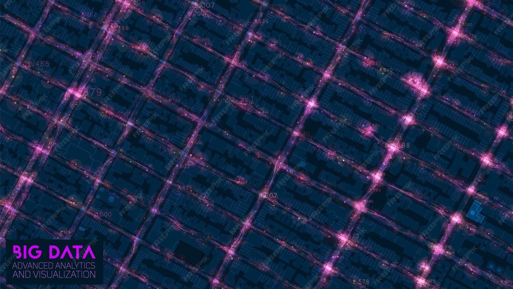 Premium Vector | Big data traffic analysis in modern city abstract road ...