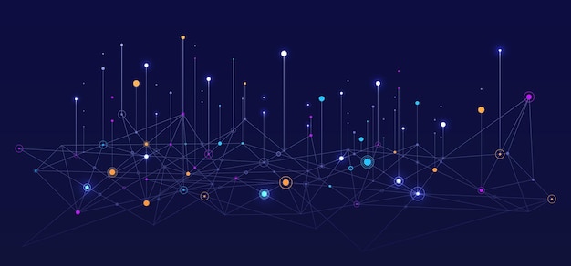 Priorità bassa di vettore di connessione di concetto di rete sociale di sfondo di informazioni visive di grandi dati