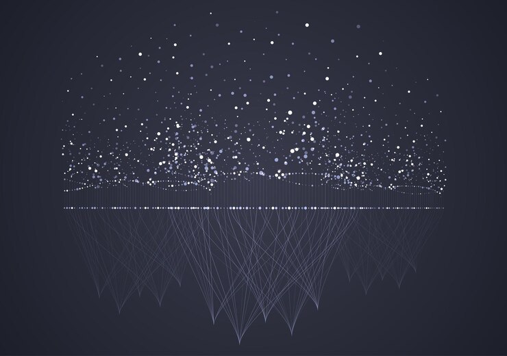 Vector big data visual information background social network concept connection vector background