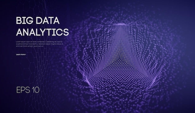 Big data visualisatie. Achtergrond 3d .Big data verbinding achtergrond. Cybertechnologie Ai tech draadnetwerk futuristische wireframe datavisualisatie. Vector illustratie. Kunstmatige intelligentie .