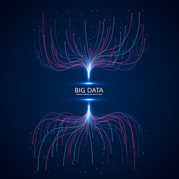 Big data visualisatie concept. abstracte futuristische en technische achtergrond. muziek golven samenstelling.