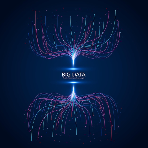 big data visualisation concept. abstract futuristic and technology background. music waves composition.  