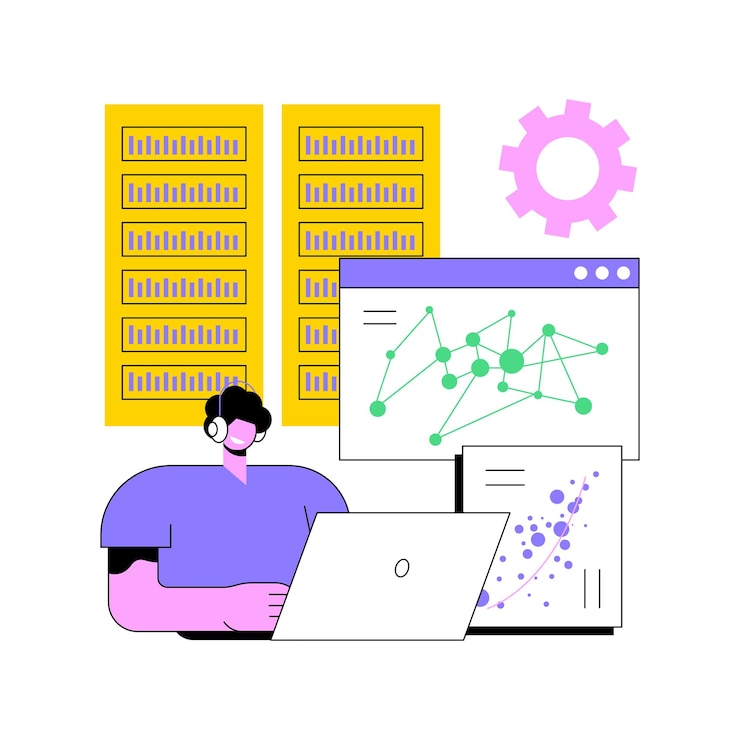 Vector big data visualization abstract concept vector illustration