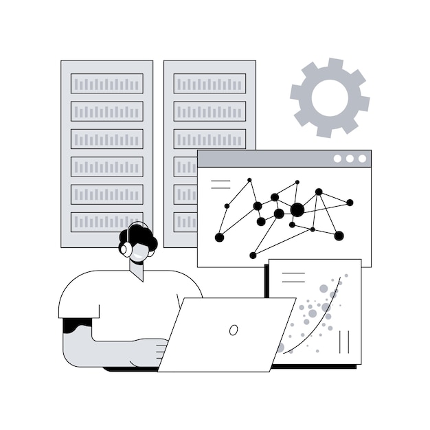 Illustrazione vettoriale del concetto astratto di visualizzazione dei big data