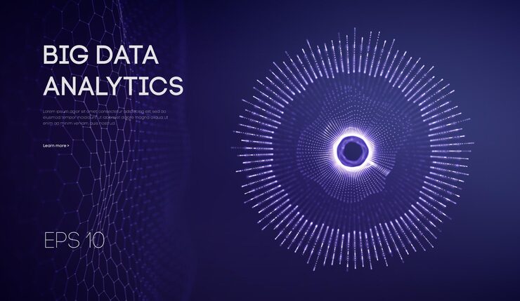 Vector big data visualization. background 3d .big data connection background. cyber technology ai tech wire network futuristic wireframe data visualisation. vector illustration . artificial intelligence .