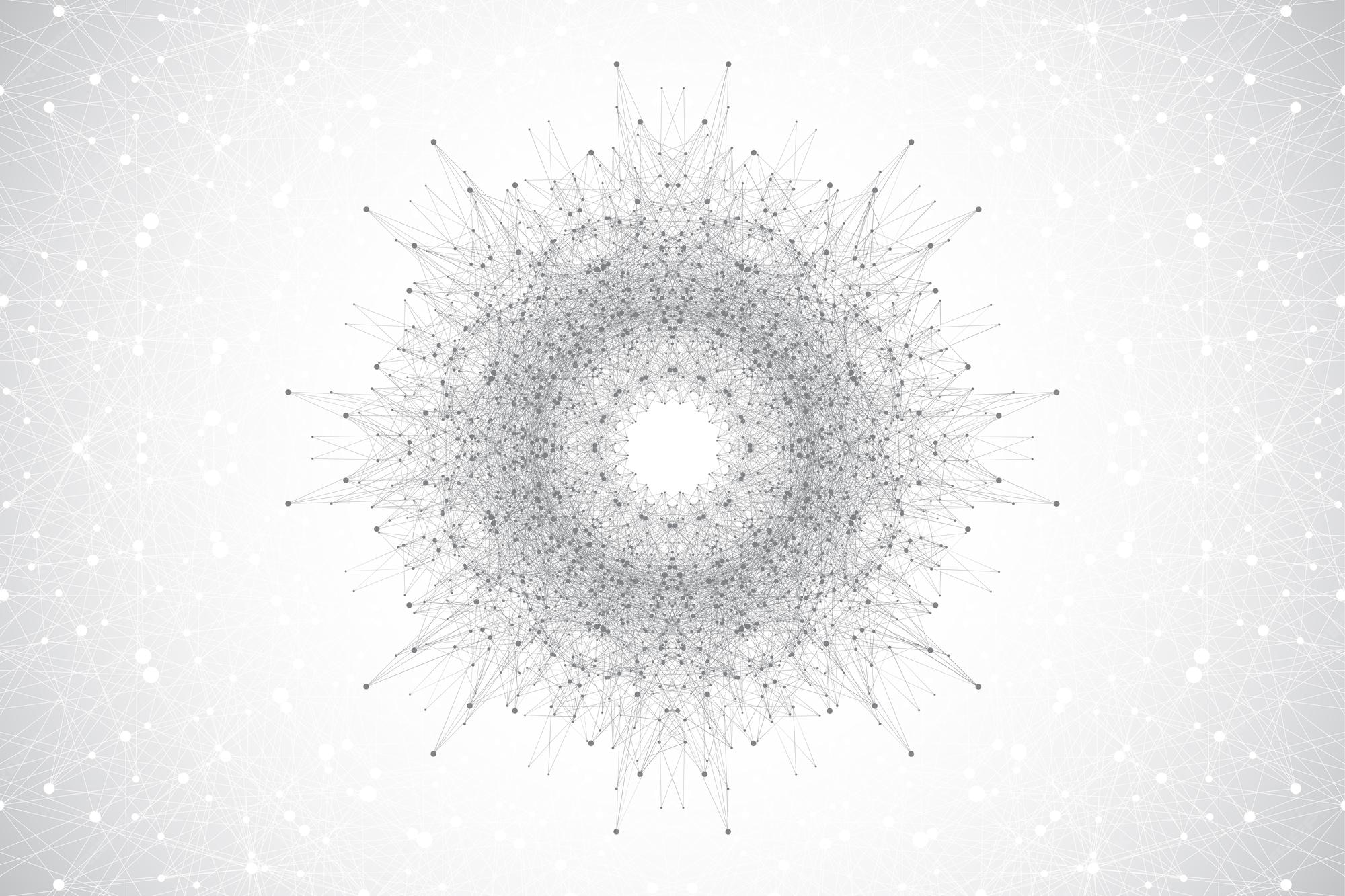 Premium Vector | Big data visualization. big data machine learning ...