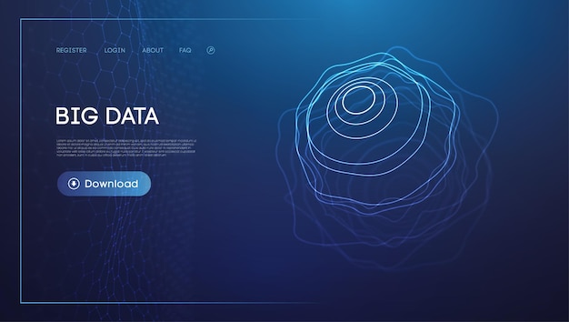 Big data visualization concept with abstract swirls