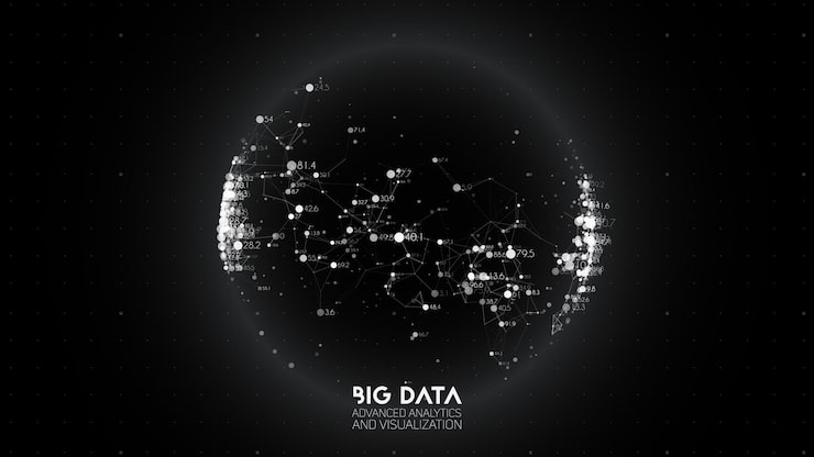 Vector big data visualization. futuristic infographic. information aesthetic design. visual data complexity. complex data threads graphic visualization. abstract data graph.