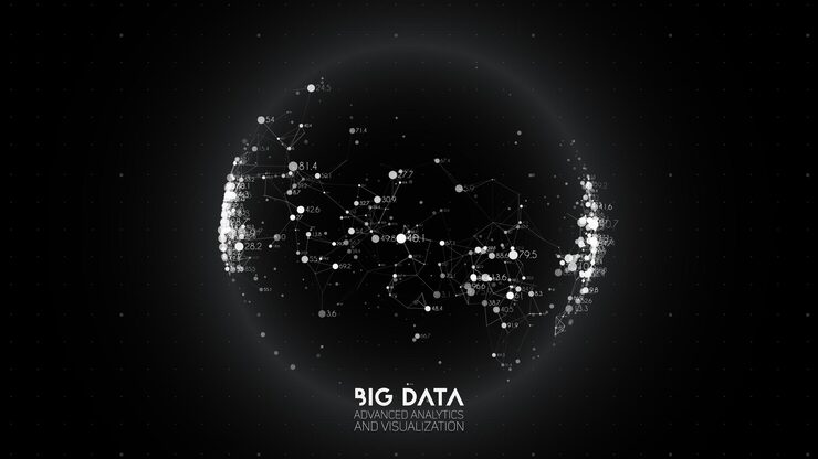Vector big data visualization. futuristic infographic. information aesthetic design. visual data complexity. complex data threads graphic visualization. abstract data graph.