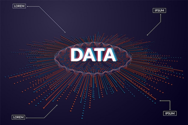 Visualizzazione di grandi quantità di dati. infografica futuristica