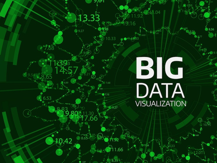 Vector big data visualization futuristic vector backgroundintricate data threads graphic social network or business analytics representation