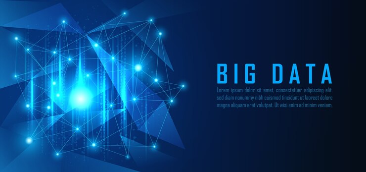 Vector big data visualization graphic in futuristic concept