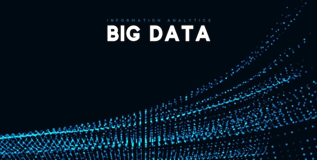 Vettore visualizzazione di grandi quantità di dati. tecnologia delle onde informative. sfondo astratto futuristico di dati digitali. illustrazione vettoriale