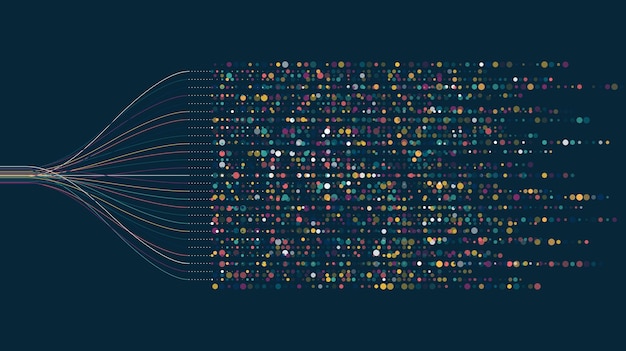 big data visualization social network financial analysis of complex databases data mining vector technology background information analytics concept