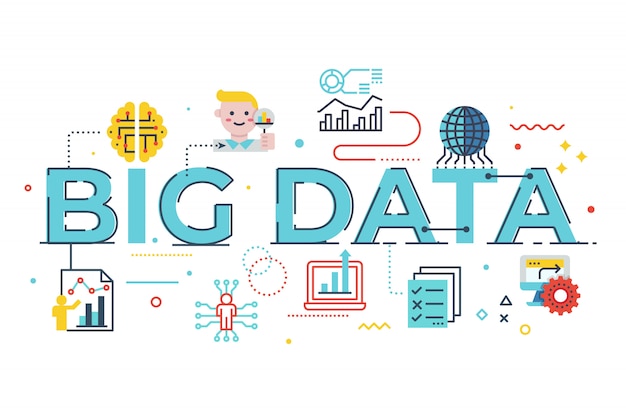 Big Data слово надписи иллюстрация