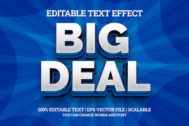 Big deal 3d bewerkbare teksteffectstijl