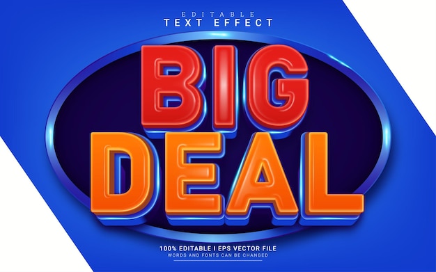 Vector big deal 3d style text effect