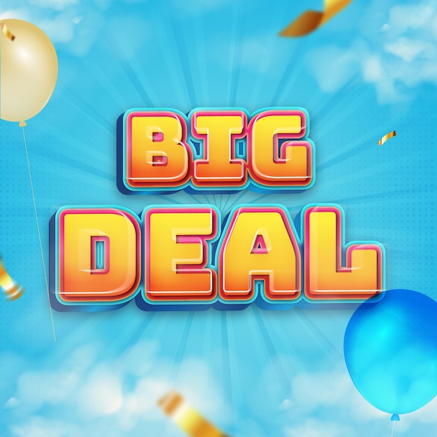 Big deal background with 3d text template design