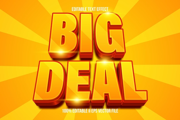 Big Deal Editable Text Effect 3d Emboss Gradient Style