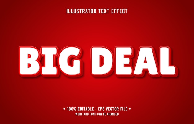 Vector big deal editable text effect modern online shop style